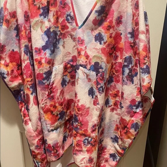 Johnny Was Floral Swim Coverup - Pink, Red, Blue - Picture 2 of 7